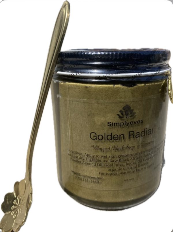 8oz Golden Radiance Whipped Raw African Black Soap w Turmeric unscented or with the rich and aromatic blend of Neroli and sandalwood - Image 5